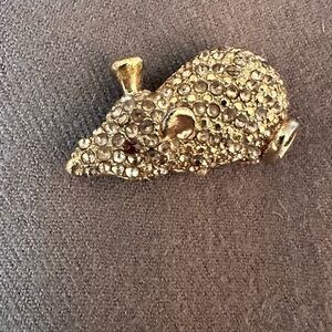 Sparkling Gold Mouse Brooch
